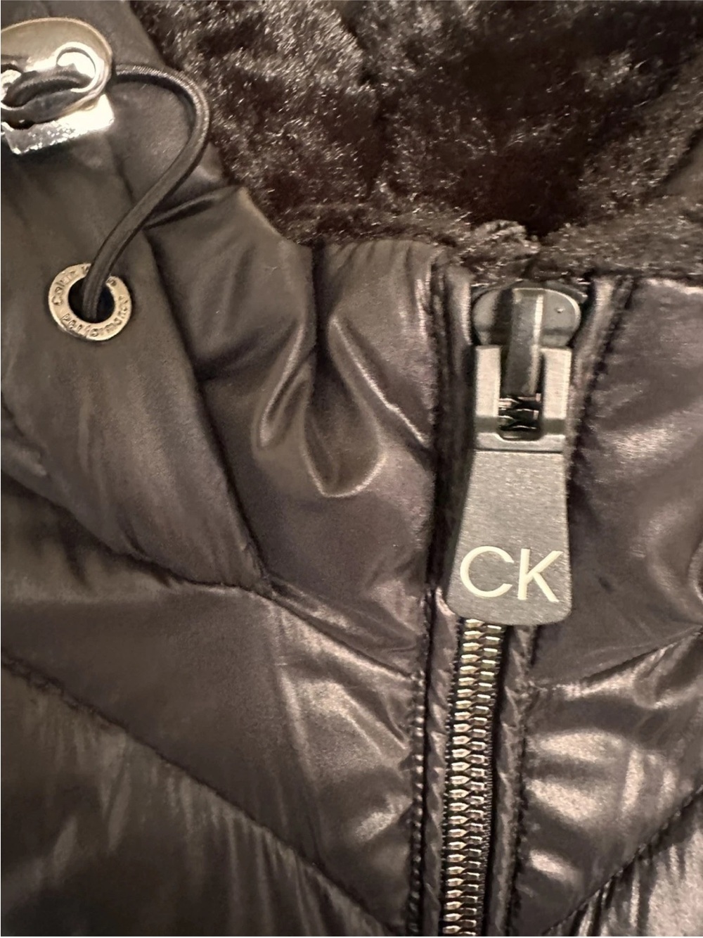 Calvin Klein performance Black Quilted Hooded  Jacket size Medium - Picture 4 of 7
